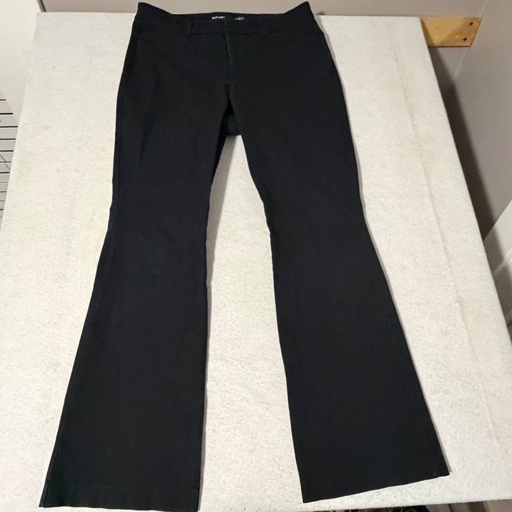 Old Navy Pixie Flare Pants Womens 12 Black High Rise Secret Smooth Pockets